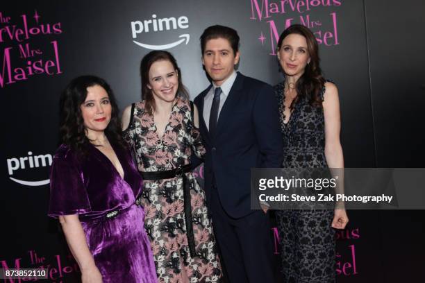 Alex Borstein, Rachel Brosnahan, Michael Zegen and Marin Hinkle attend "The Marvelous Mrs. Maisel" New York Premiere at Village East Cinema on...