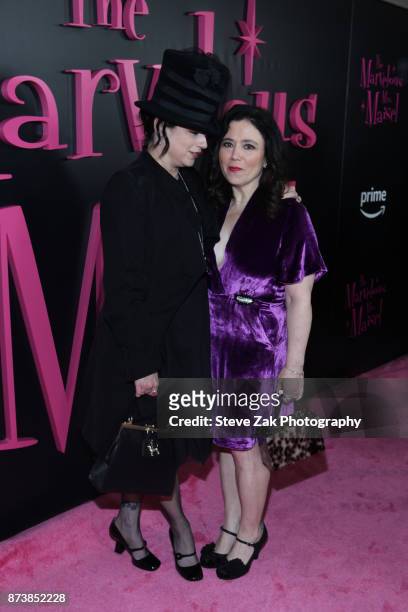 Amy Sherman-Palladino and Alex Borstein attend "The Marvelous Mrs. Maisel" New York Premiere at Village East Cinema on November 13, 2017 in New York...