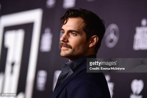 Actor Henry Cavill attends the premiere of Warner Bros. Pictures' "Justice League" at Dolby Theatre on November 13, 2017 in Hollywood, California.