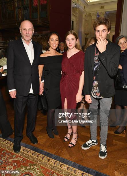 Anselm Kiefer, Manuela Luca-Dazio, Elektra Kiefer and Vergil Kiefer attend the Getty Medal Dinner 2017 at The Morgan Library & Museum on November 13,...