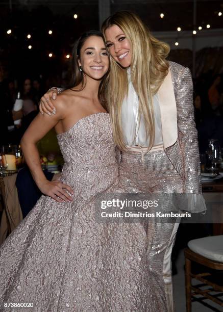 Aly Raisman and Rachel Platten attend Glamour's 2017 Women of The Year Awards at Kings Theatre on November 13, 2017 in Brooklyn, New York.