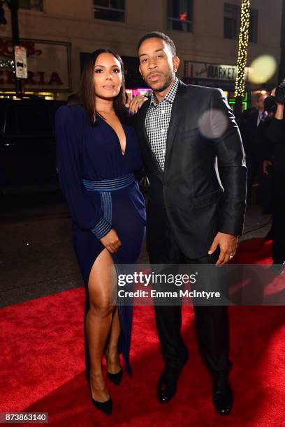 Ludacris and Eudoxie Mbouguiengue attend the premiere of Warner Bros. Pictures' "Justice League" at Dolby Theatre on November 13, 2017 in Hollywood,...