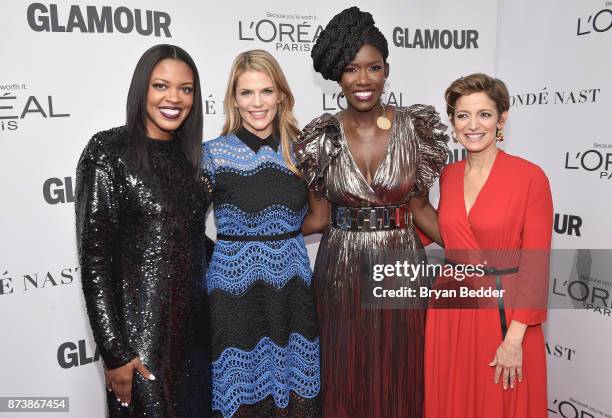 Anne Marie Nelson-Bogle, Alison Moore, Bozoma Saint John, and Cindi Leive attend Glamour's 2017 Women of The Year Awards at Kings Theatre on November...