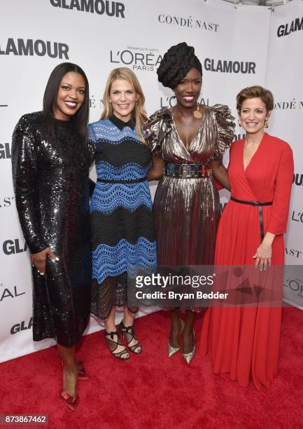 Anne Marie Nelson-Bogle, Alison Moore, Bozoma Saint John, and Cindi Leive attend Glamour's 2017 Women of The Year Awards at Kings Theatre on November...