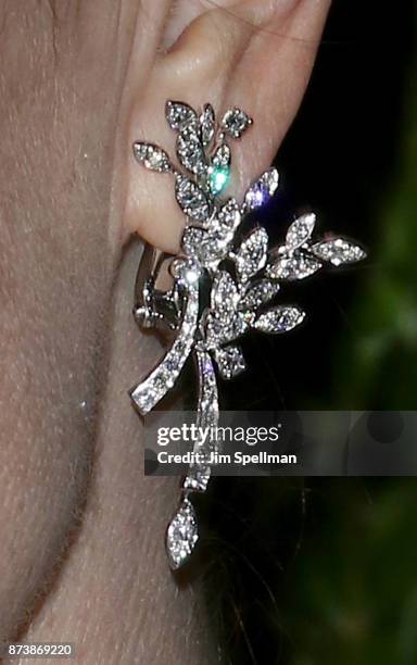 Actress Julianne Moore, jewelry detail, attends the 2017 Museum of Modern Art Film Benefit Tribute to herself at Museum of Modern Art on November 13,...