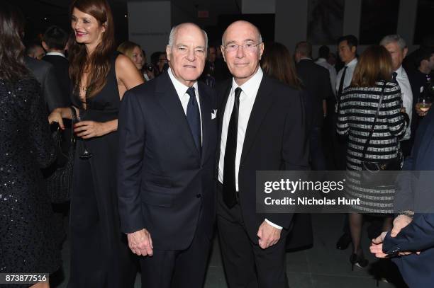 Henry Kravis and David Geffen attend The Museum of Modern Art Film Benefit presented by CHANEL: A Tribute to Julianne Moore at MOMA on November 13,...