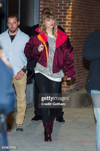 Taylor Swift is seen in Tribeca on November 13, 2017 in New York City.