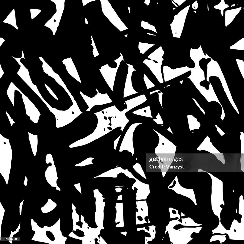 Vector Graffiti Seamless Pattern With Abstract Tags High-Res Vector ...