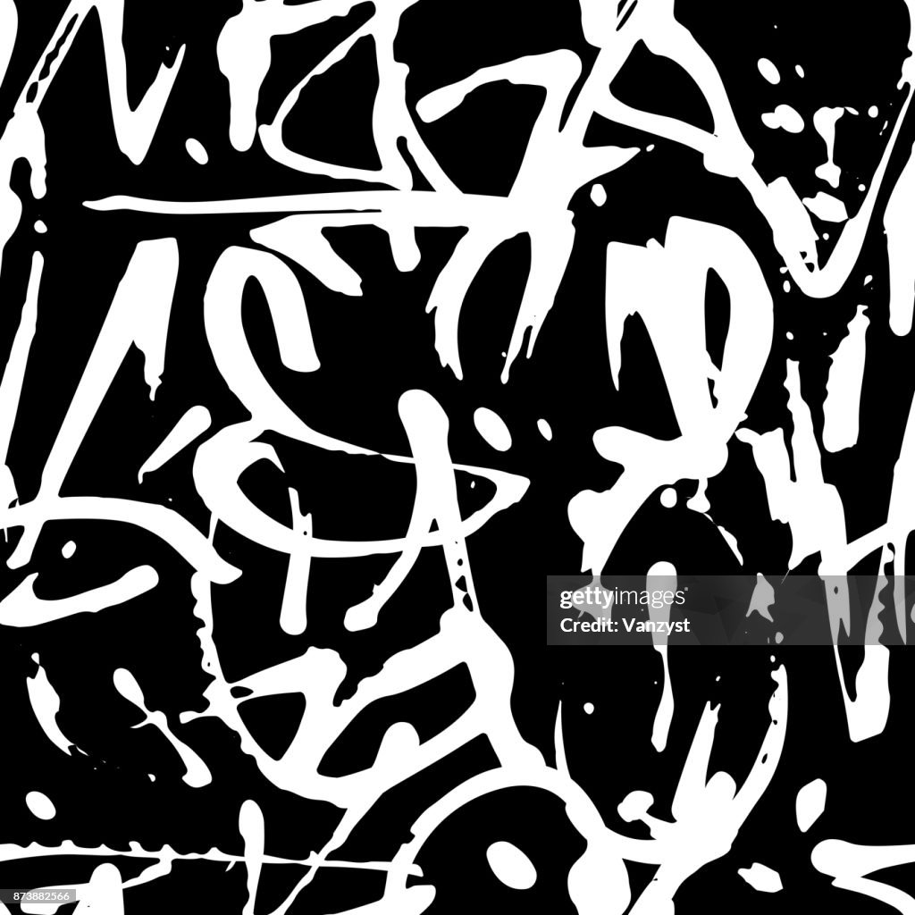Vector Graffiti Seamless Pattern With Abstract Tags High-Res Vector ...