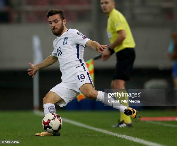 Piraeus, GREECE Yannis Gianniotas of Greece controls the ball during the FIFA 2018 World Cup Qualifier play-off second leg match between Greece and...