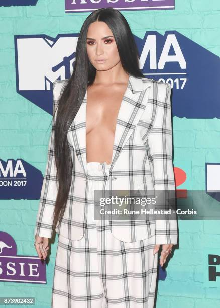 Demi Lovato attends the MTV EMAs 2017 held at The SSE Arena, Wembley on November 12, 2017 in London, England. .