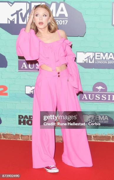 Zara Larsson attends the MTV EMAs 2017 held at The SSE Arena, Wembley on November 12, 2017 in London, England. .