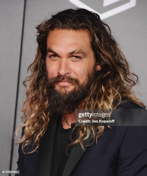 Actor Jason Momoa attends the Los Angeles Premiere of Warner Bros. Pictures' "Justice League" at Dolby Theatre on November 13, 2017 in Hollywood,...