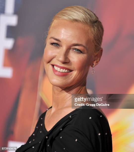 Connie Nielsen arrives at the premiere of Warner Bros. Pictures' "Justice League" at Dolby Theatre on November 13, 2017 in Hollywood, California.