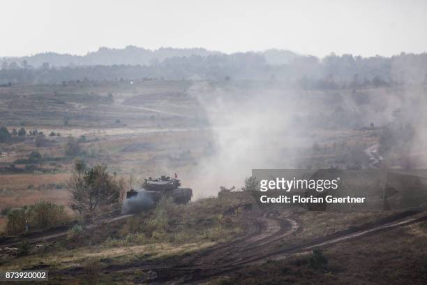 Main battle tank 'Leopard2'. Shot during an exercise of the land forces on October 13, 2017 in Munster, Germany.