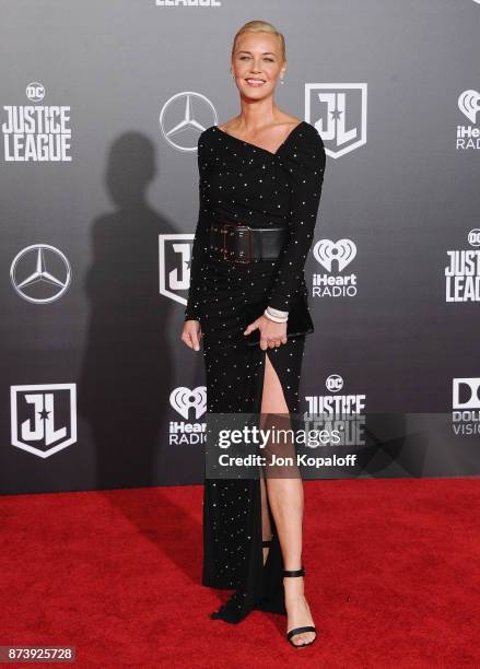 Actress Connie Nielsen attends the Los Angeles Premiere of Warner Bros. Pictures' "Justice League" at Dolby Theatre on November 13, 2017 in...