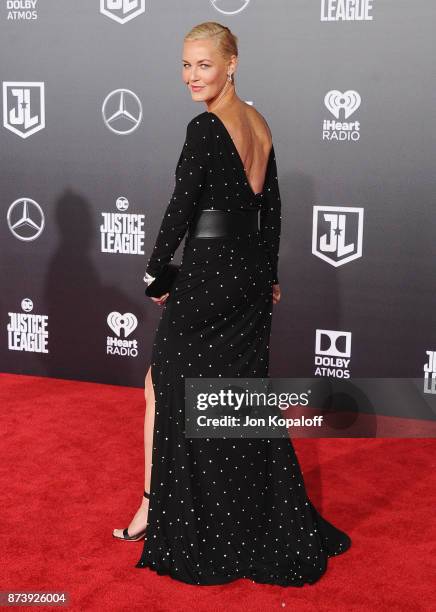 Actress Connie Nielsen attends the Los Angeles Premiere of Warner Bros. Pictures' "Justice League" at Dolby Theatre on November 13, 2017 in...