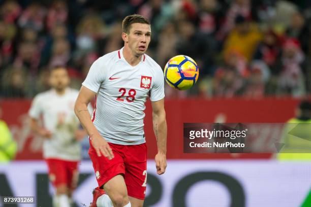 Jakub Swierczok of Poland pictured in action during the International Friendly match between Poland and Mexico at Energa Stadium in Gdansk, Poland on...