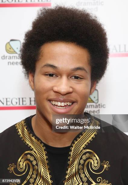 Sheku Kanneh-Mason attends The Children's Monologues at Carnegie Hall on November 13, 2017 in New York City.