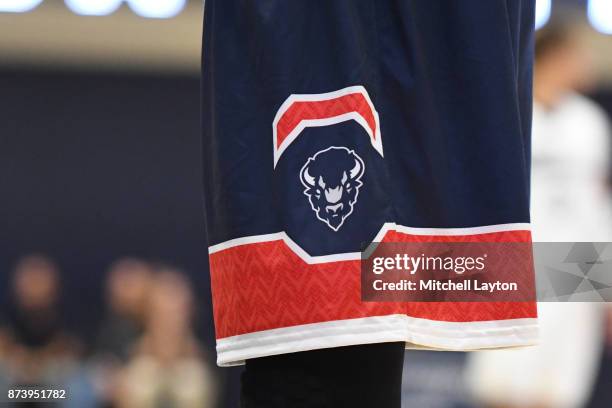 The Howard Bison logo on a pair of shorts during a college basketball game against the George Washington Colonials at the Smith Center on November...