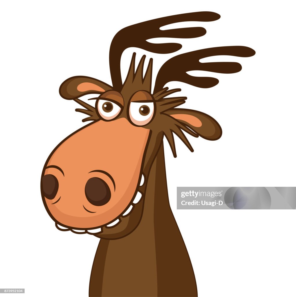 Moose On The Loose Moose Face Picture Cartoon Smile Deer Vector High-Res  Vector Graphic - Getty Images