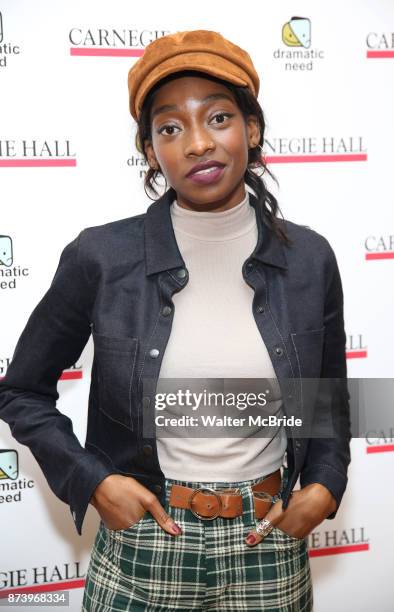 Little Simz attends The Children's Monologues at Carnegie Hall on November 13, 2017 in New York City.