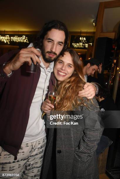 Lomepal and Marine Bidaud from Le Fooding attend the Dinner at 'Le Bouillon' Restaurant as part 2 of 'Les Fooding 2018': Cocktail at Les Follies...