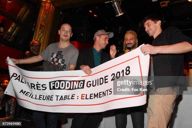 Vincent Dedienne, Anthony Orjollet and his team from Elements Restaurant attend 'Les Fooding 2018': Cocktail at Les Follies Pigalle 11 Place Pigalle...