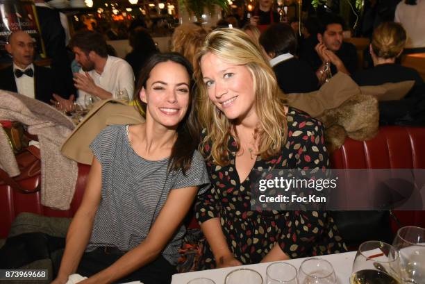Berenice Bejot and painter Caroline Faindt attend the Dinner at 'Le Bouillon' Restaurant as part 2 of 'Les Fooding 2018': Cocktail at Les Follies...