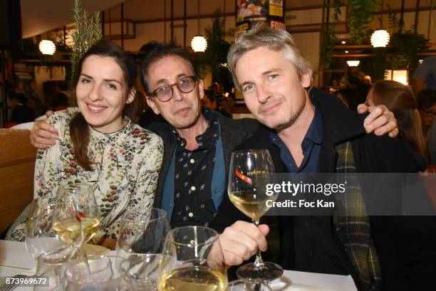 Guest, Natan Hercberg and Emmanuel Duverriere from Pernod Ricard attend the Dinner at 'Le Bouillon' Restaurant as part 2 of 'Les Fooding 2018':...