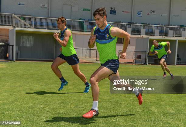 Mandurah , Australia - 14 November 2017; Niall Murphy and Enda Smith, left, during a fitness test at the Ireland International Rules Squad training...