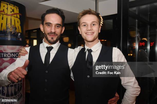 Waiters attend the Dinner at 'Le Bouillon' Restaurant as part 2 of 'Les Fooding 2018': Cocktail at Les Follies Pigalle 11 Place Pigalle on November...