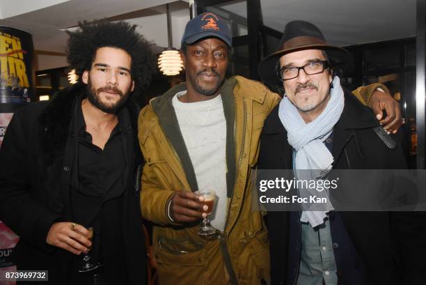 Alexandre Le Strat;Marco Prince;Atiq Rahimi attend the Dinner at 'Le Bouillon' Restaurant as part 2 of 'Les Fooding 2018': Cocktail at Les Follies...
