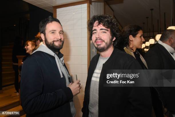 Eric Metzger and Arnaud Henry attend the Dinner at 'Le Bouillon' Restaurant as part 2 of 'Les Fooding 2018': Cocktail at Les Follies Pigalle 11 Place...