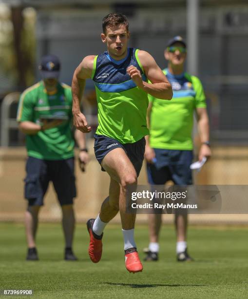 Mandurah , Australia - 14 November 2017; Niall Murphy during a fitness test at the Ireland International Rules Squad training at Bendigo Bank...