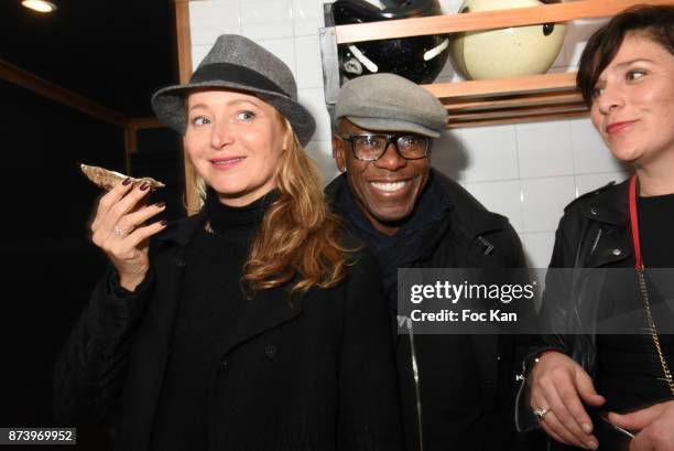 Julie Ferrier and guest attend the Dinner at 'Le Bouillon' Restaurant as part 2 of 'Les Fooding 2018': Cocktail at Les Follies Pigalle 11 Place...