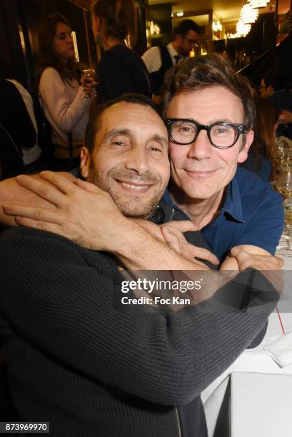 Zinedine Soualem and Michel Hazanavicius attend the Dinner at 'Le Bouillon' Restaurant as part 2 of 'Les Fooding 2018': Cocktail at Les Follies...