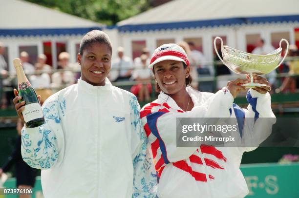 The final of the DFS Classic Tennis Championship at the Edgbaston Priory. Zina Garrison-Jackson defeated Lori McNeil 6-3, 6-3. Pictured, Zina...