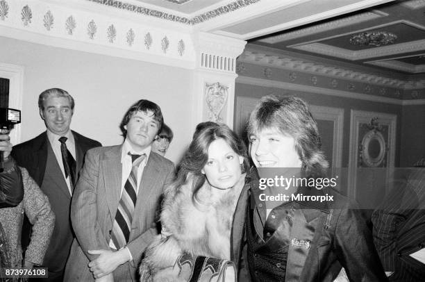 David Cassidy, singer, actor and musician, in London, 1977. David arrives at The Rialto Cinema, Leicester Square, London for the film premiere of The...