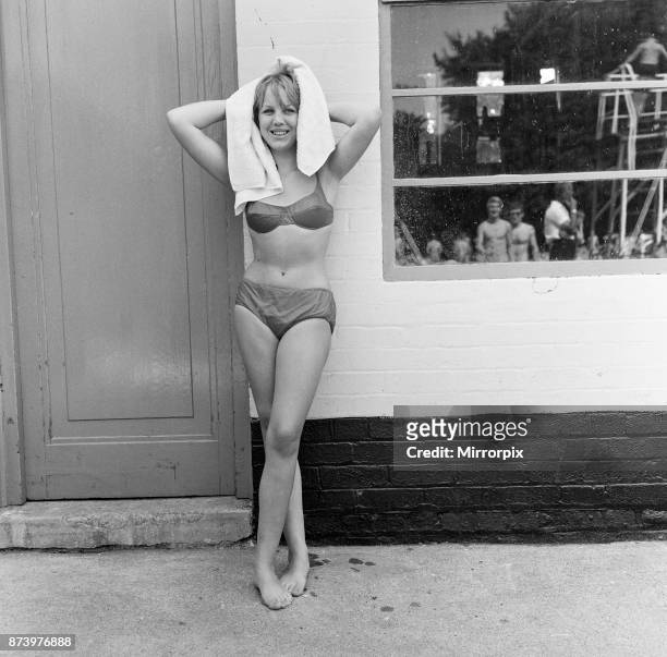 Year old Christine Collman of Roehampton, a young model at a pool, 12th August 1965.