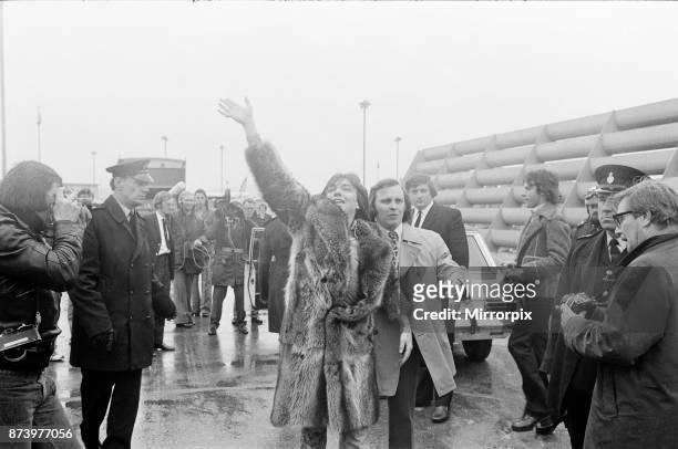 David Cassidy, singer, actor and musician, leaves London's Heathrow Airport in 1973, after some sell out shows. Three thousand screaming teenage fans...