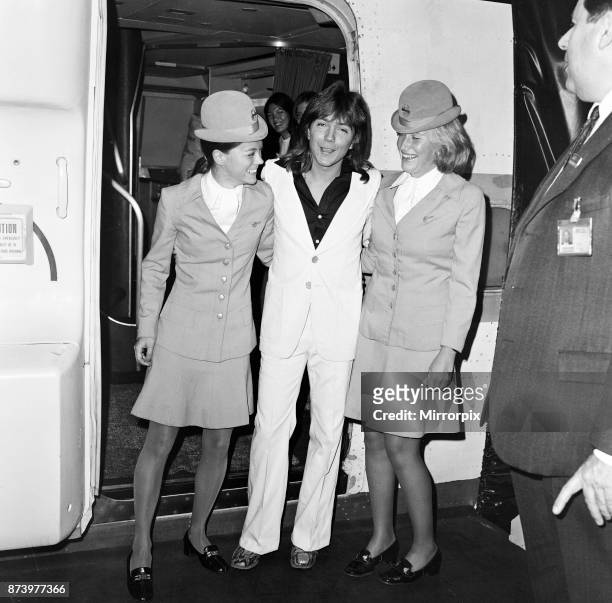 David Cassidy, singer, actor and musician, arrives at London Heathrow Airport. David Bruce Cassidy is widely known for his role as Keith Partridge in...