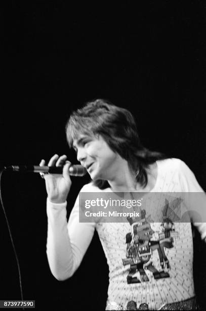 David Cassidy, singer, actor and musician, in concert at Wembley Arena, London. David Bruce Cassidy is widely known for his role as Keith Partridge...