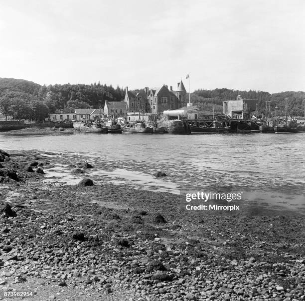 General scenes of Lochinver, a village on the coast in the Assynt district of Sutherland, Highland, Scotland, 3rd August 1962.