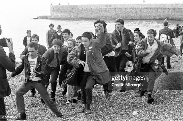 Mods on Brighton Beach, 27th August 1979.