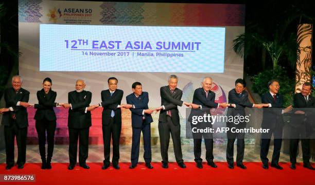 State Secretary Rex Tillerson, New Zealand Prime Minister Jacinda Ardern, Indian Prime Minister Narendra Modi, Chinese Premier Li Keqiang, Philippine...