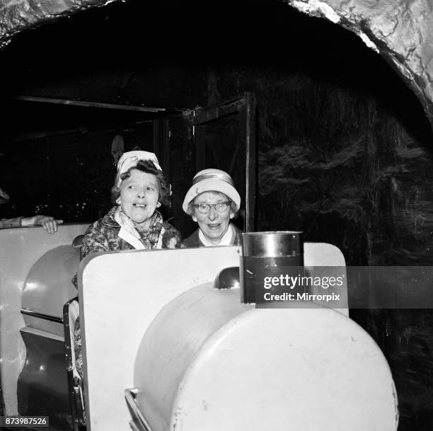 Pensioners enjoy a day out at New Brighton, the League of Welldoers act as hosts, 7th July 1964.