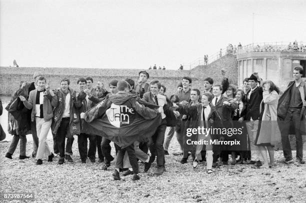 Mods on Brighton Beach, 27th August 1979.