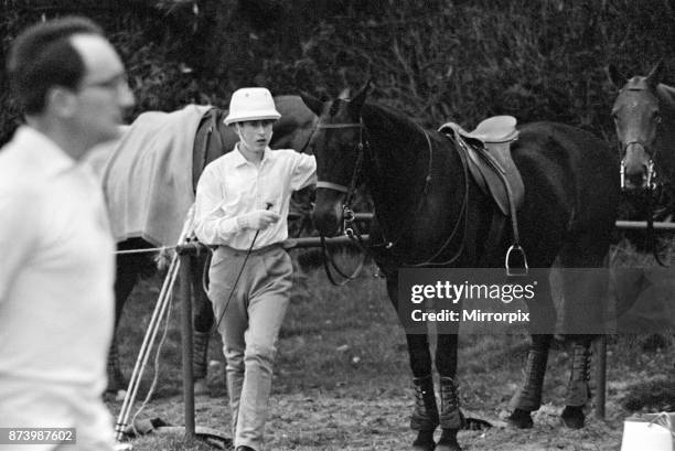 Young Prince Charles at Smith's Lawn in Windsor Park, played together with his father Prince Philip, Duke of Edinburgh, for the first time in a...