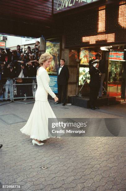 Princess Diana, Princess of Wales, attends the film premiere of Back To The Future 3 at The Empire Theatre in Leicester Square, London. Picture taken...